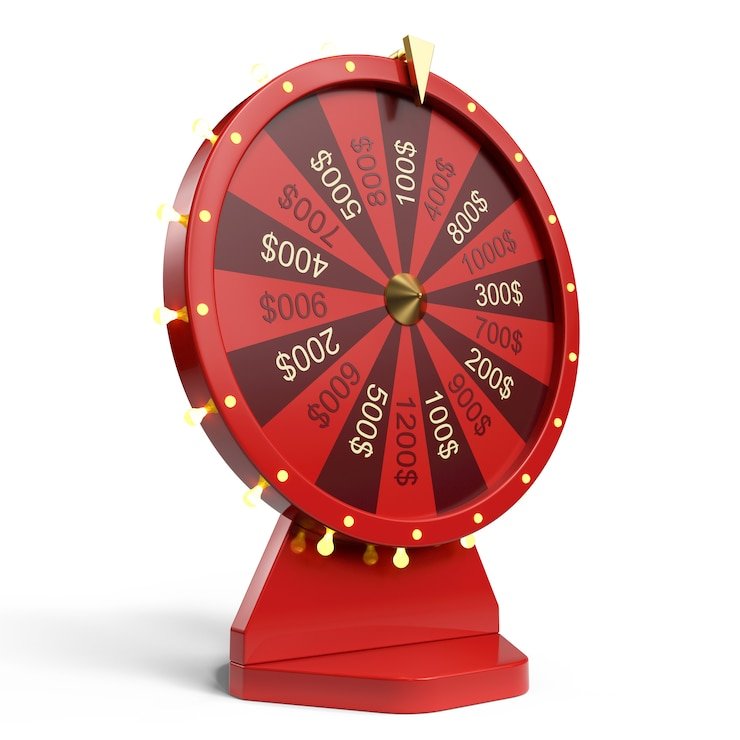 dapatoto Mega Moolah Bonus Wheel interface showing four prize outcomes